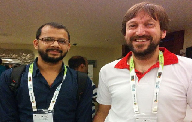 Our team at Selenium Conference with WebDriver creator Simon Stewart, Bangalore (Sep 2014)