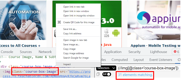 Elements Screenshot in Selenium 4