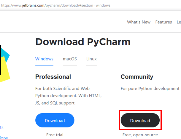 Download Pycharm